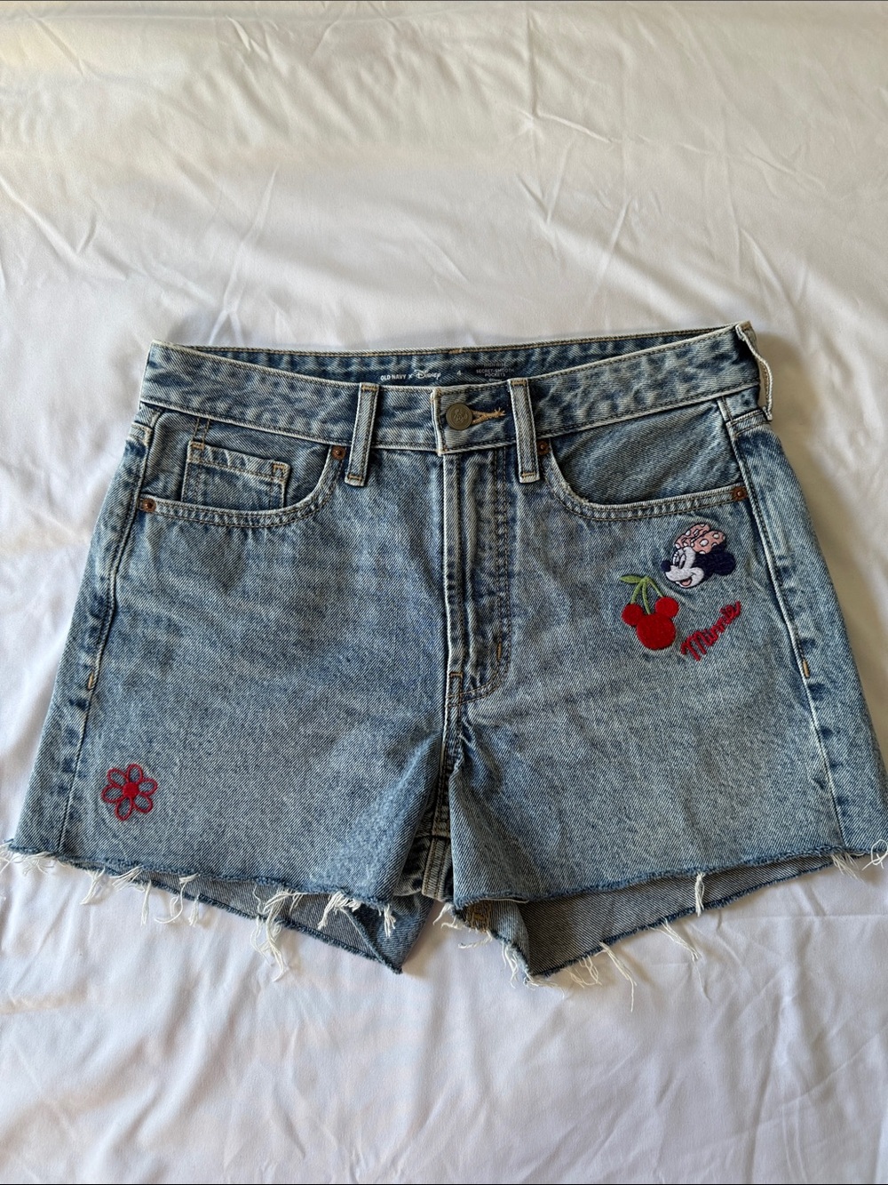 Old Navy- Disney Collab Denim Shorts - Light Blue- Women- Size 4